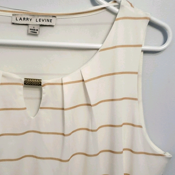 White and Tan Striped Tank - Picture 2 of 4